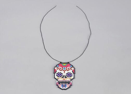 Candy skull pendant with unfinished cord